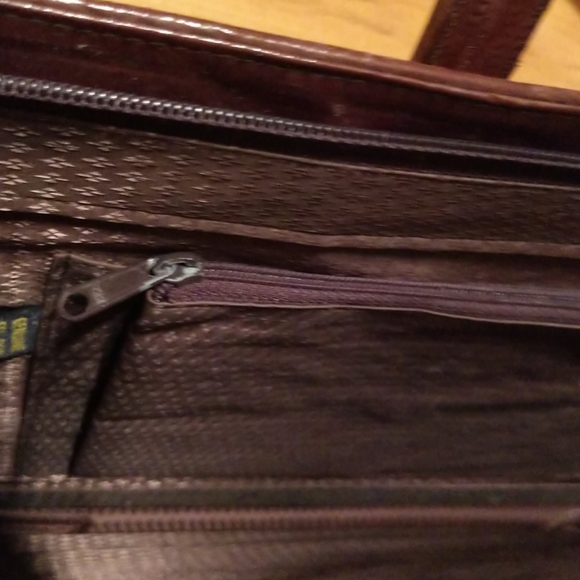 #2 PRICE REDUCED HB VINTAGE 1980s EEL SKIN Slim Attache Messenger Bag - Picture 10 of 12